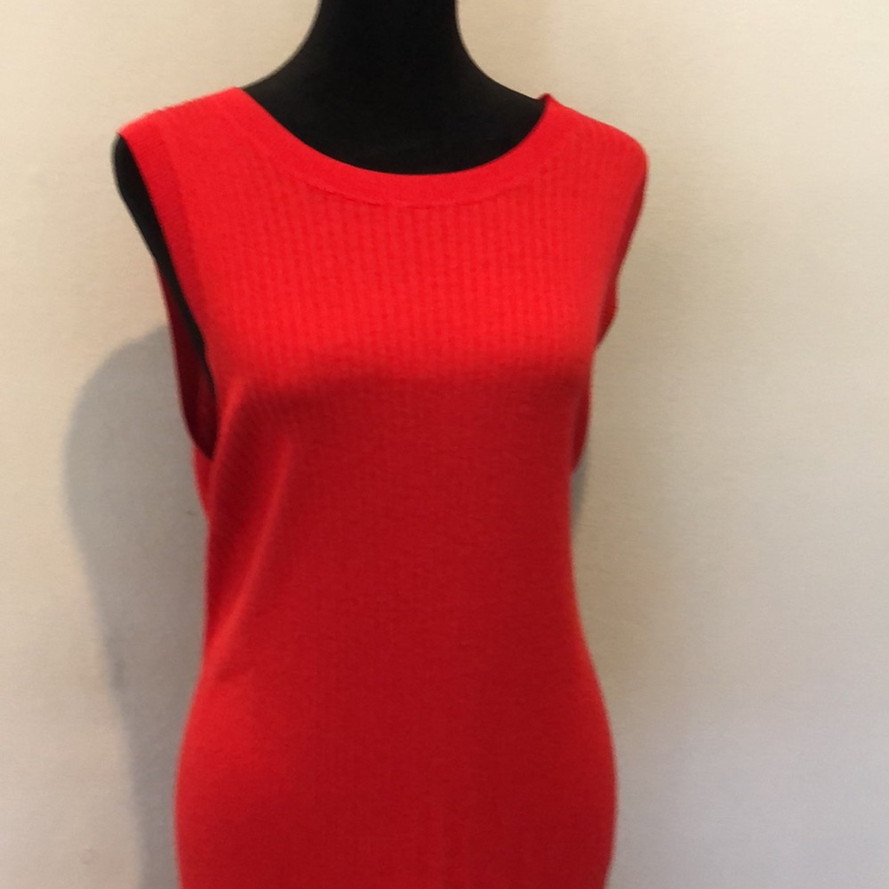 Banana Republic sleeveless red midi dress, XL TALL length - Picture 2 of 16
